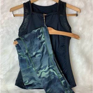 Reebok leggings and black racerback bundle.